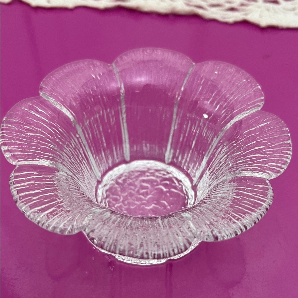 Holmegaard Flower Motif Candle Holder